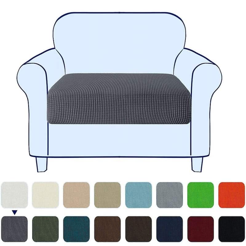 Subrtex Stretch Armchair Cushion Cover Textured Grid Furniture Covers