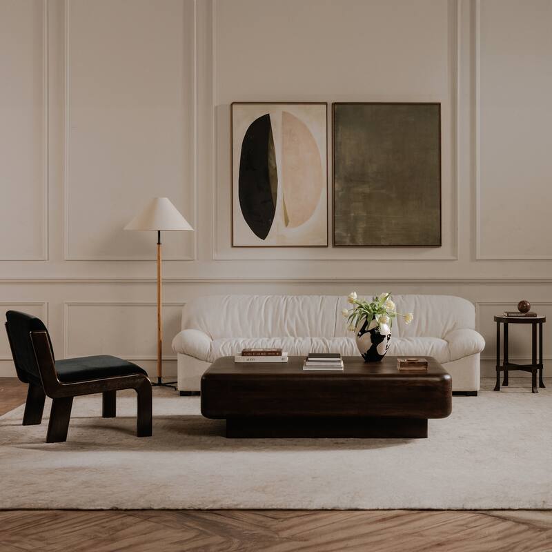 NADAAL STUDIOS Onaris Accent Chair, Vintage-Inspired Black Velvet with Dark-Stained Ash Frame, Black