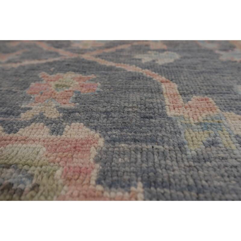 Vegetable Dye Oushak Turkish Runner Rug Handmade Wool Carpet - 2'11"x 8'10"