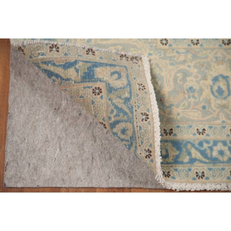 Hand Knotted Oriental 100% Wool Carpet Traditional Floral Pink Mashad Area Rug - 12' 6'' X 9' 6''