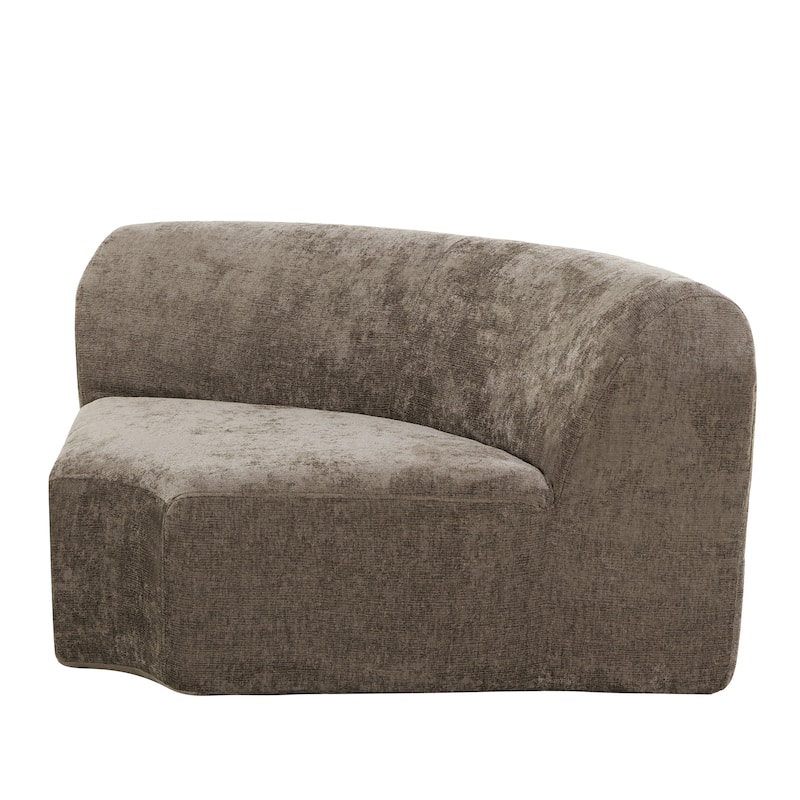 Christopher Knight Home - Modern Upholstered Curved Sectional Sofa with Deep Seat Ottoman