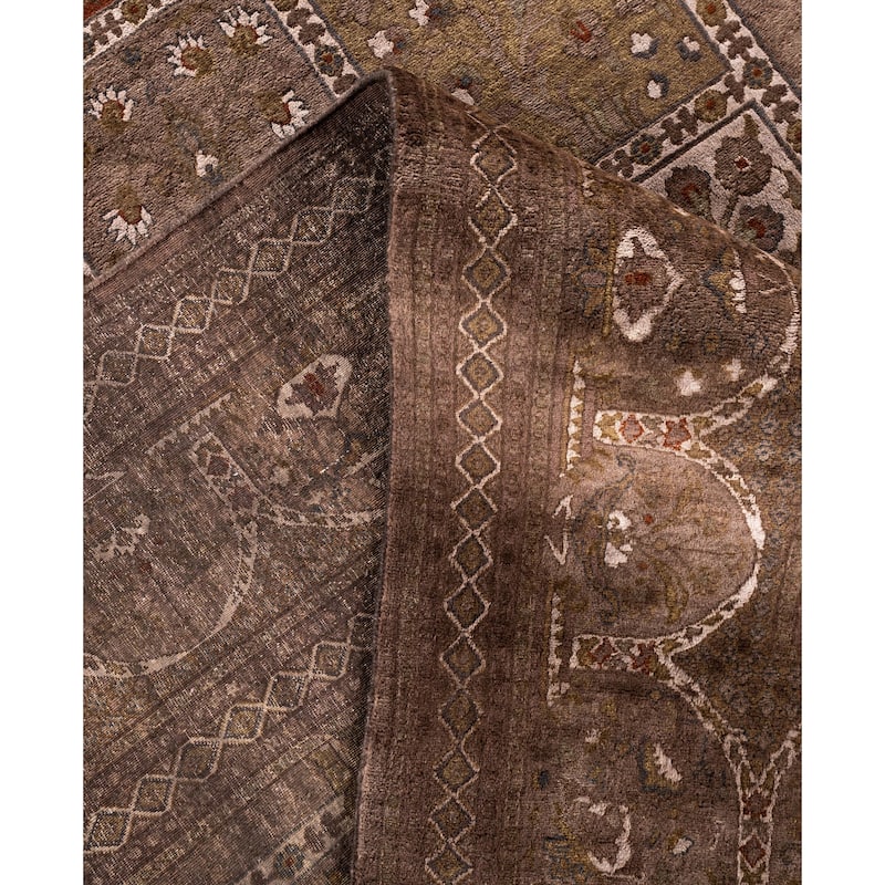 Overdyed One-of-a-Kind Hand-Knotted Area Rug - Brown - 9' 0" x 12' 3"