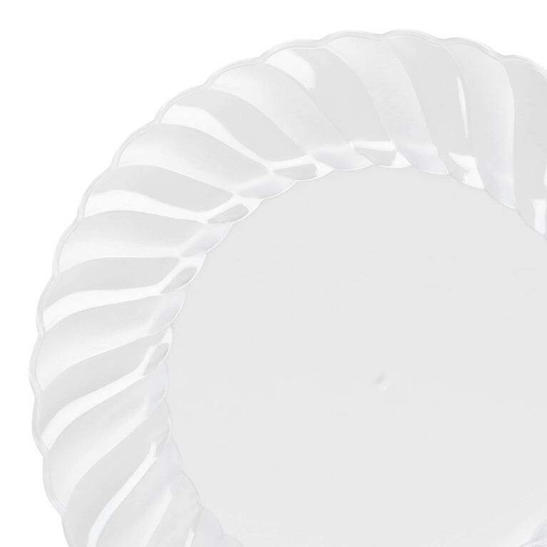 Solid Round Flaired Disposable Plastic Plate Packs - Party Supplies