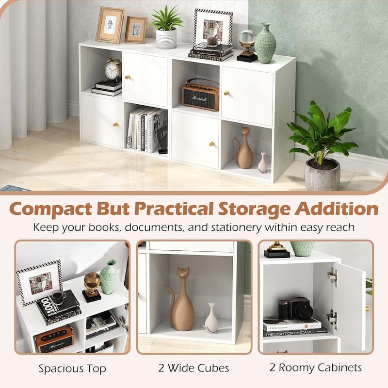 4 Cube Bookcase Freestanding Book Shelf Display Storage Cabinet