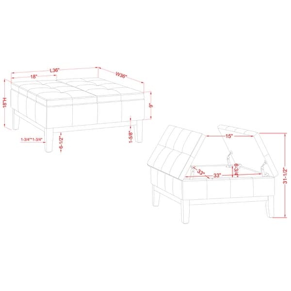 Atkinson Transitional Linen Split-top Storage Cocktail Ottoman by Furniture of America