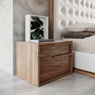 Modrest Amberlie Modern Walnut Nightstand