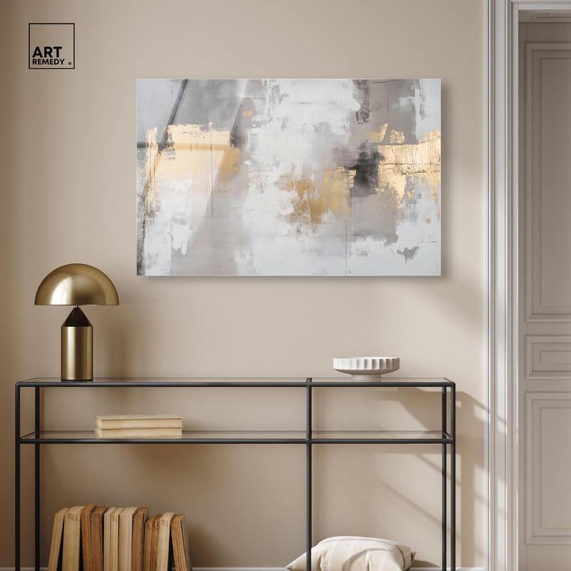 Gilded Gray I Acrylic by Art Remedy, Ready to Hang