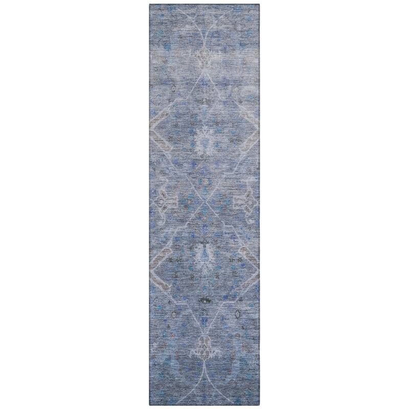 Machine Washable Indoor/ Outdoor Vintage Traditional Chantille Rug