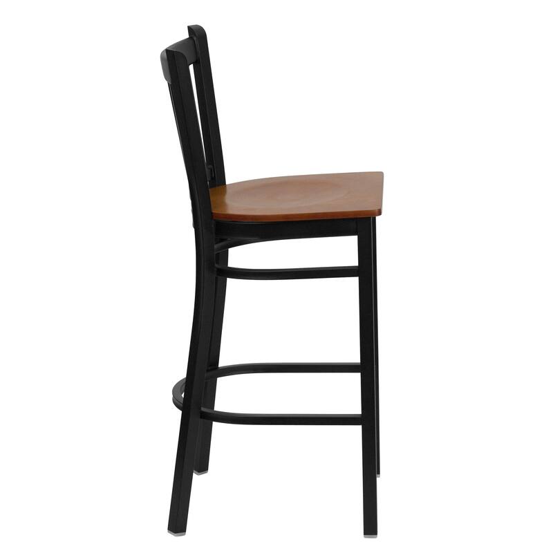 2 Pack Vertical Back Metal Restaurant Barstool