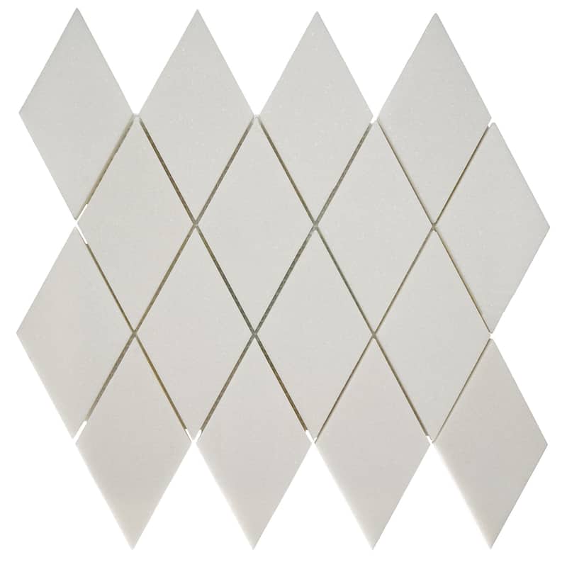 Thassos Marble 3" x 5.5" Harlequin Polished Mosaic Tile - 5 Sheets (4.75 sf) - Glossy - White