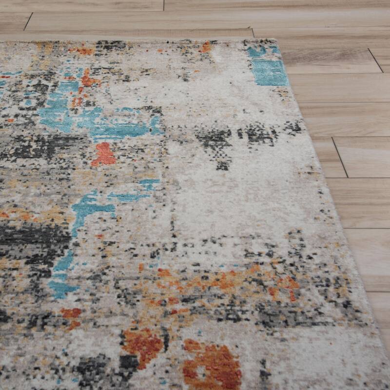 Alora Decor Cosmopolitan Contemporary Beige Wool/Tencel Area Rug