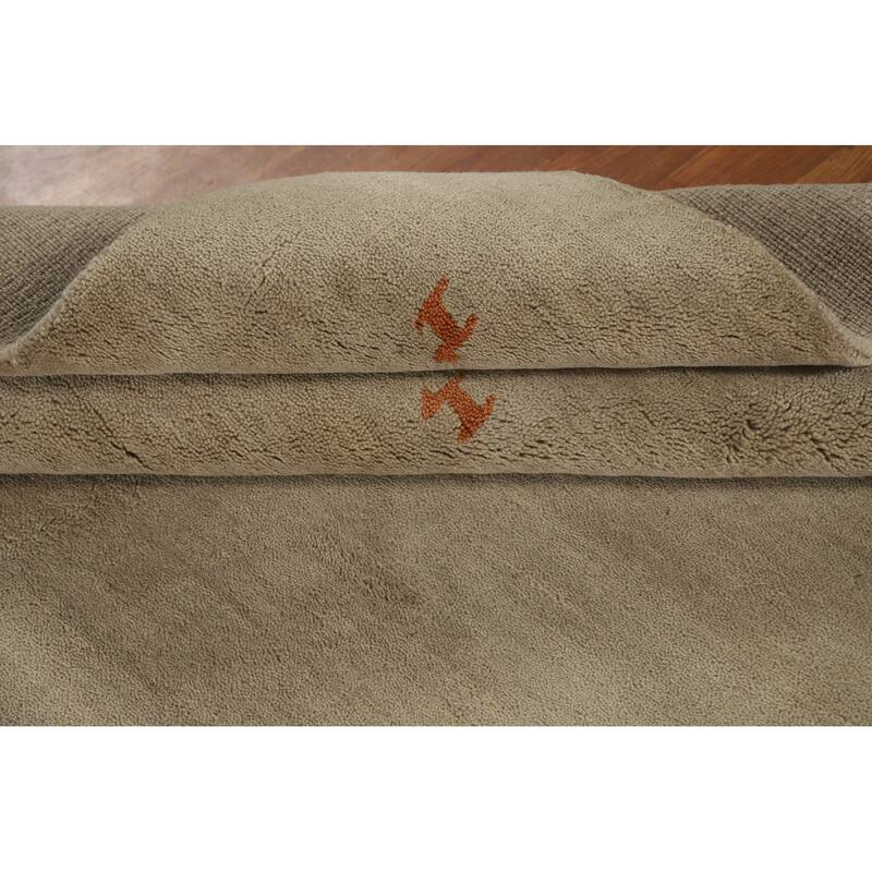 Hand Knotted Oriental 100% Wool Carpet Tribal Animal Pictorial Beige & Ivories Gabbeh Area Rug - 6' 5'' X 4' 8''