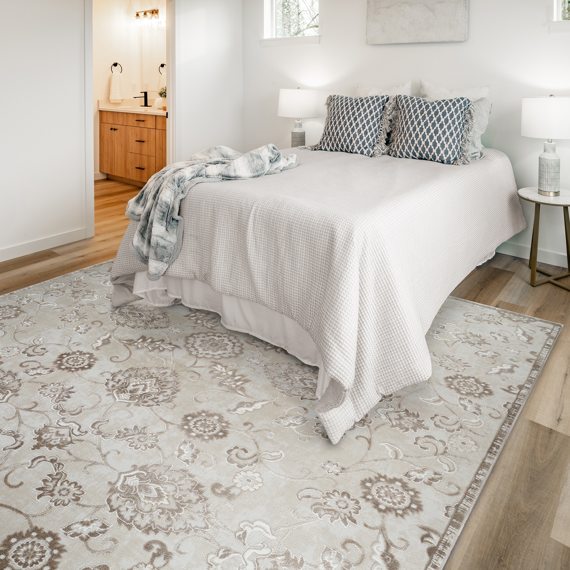 Gertmenian Flora Transitional Casual Modern Soft High-Low Polypropylene Polyester Indoor Area Rug Collection