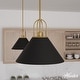 preview thumbnail 1 of 7, Hunter Carrington Isle Black / Luxe Gold Pendant - Island, Dining Room, Foyer, Bedroom - Casual, Transitional, Cone - Designer! 16"