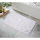 Home Weavers Bellflower Collection Absorbent Cotton Machine Washable Bath Rug - White