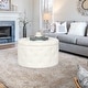 preview thumbnail 18 of 32, Adeco Round Velvet Storage Ottoman, Button Tufted Footrest Footstool White