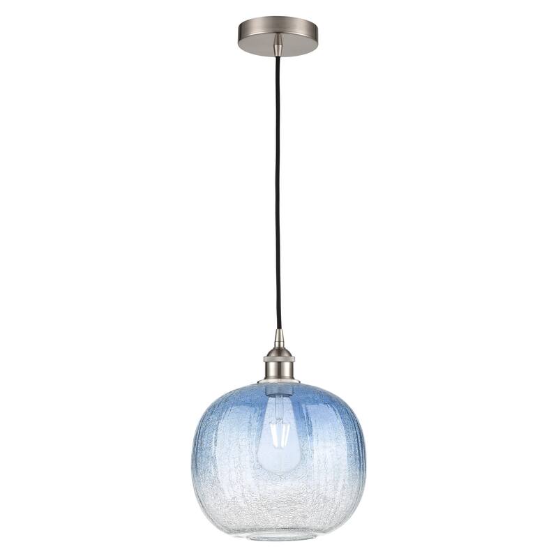 Innovations Lighting Endless Possibilities Edison - Brookhaven Sphere - 1 Light 11" Cord Hung Mini Pendant - Sapphire Blue/Brushed Satin Nickel