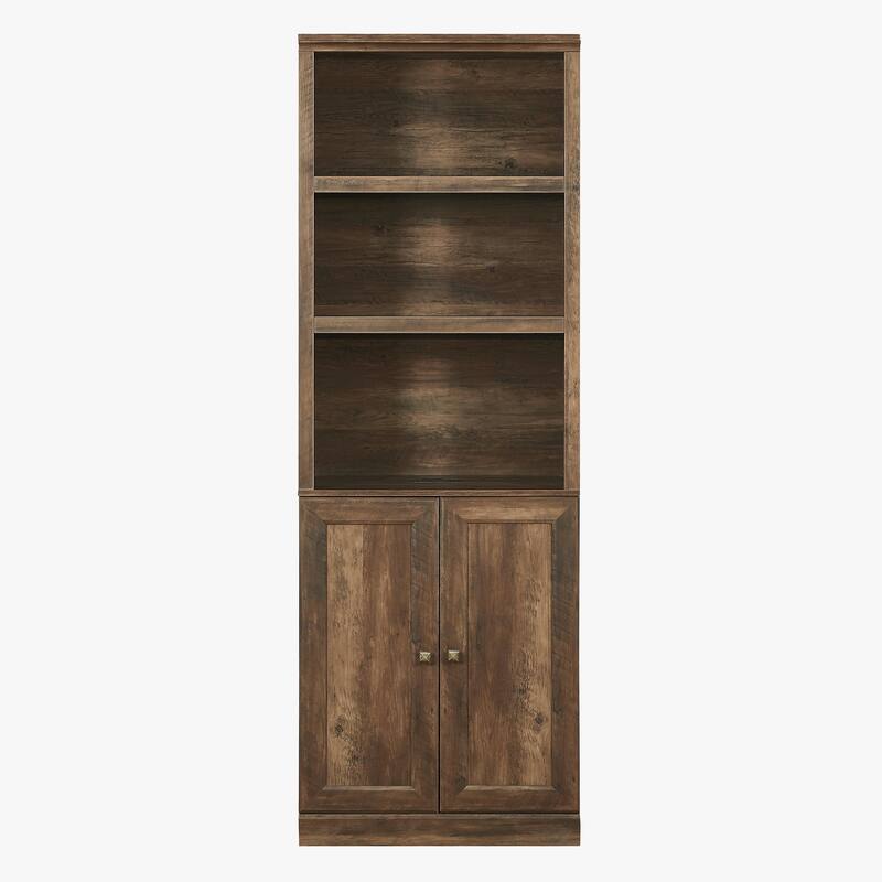 3 Open Shelves Bookcase Side Cabinet Storage Shelves,1 Doors Bookshelf with USB Port,Suitable for Home Office Storage