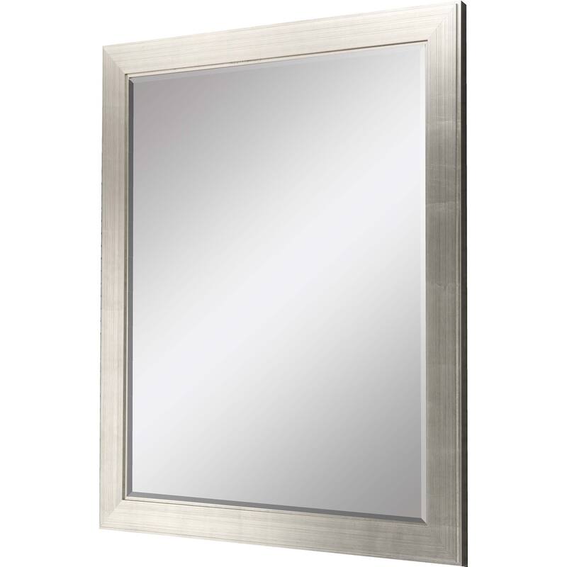 HomeRoots 41" Silver Solid Wood Framed Accent Mirror - 29.00 in. x 41.00 in. x 2.00 in.