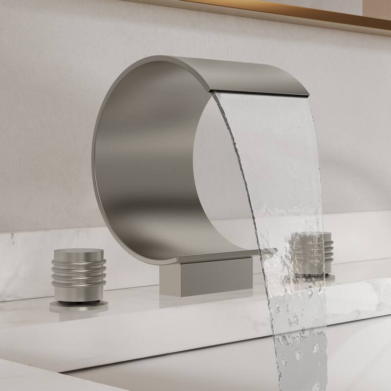 GRANDJOY High Arc Waterfall Widespread Bathroom Sink Faucet