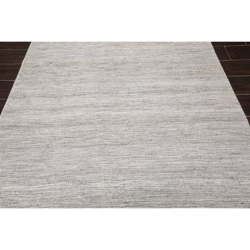 Hand Woven Silver,Gray Dhurry Wool Traditional Oriental Area Rug