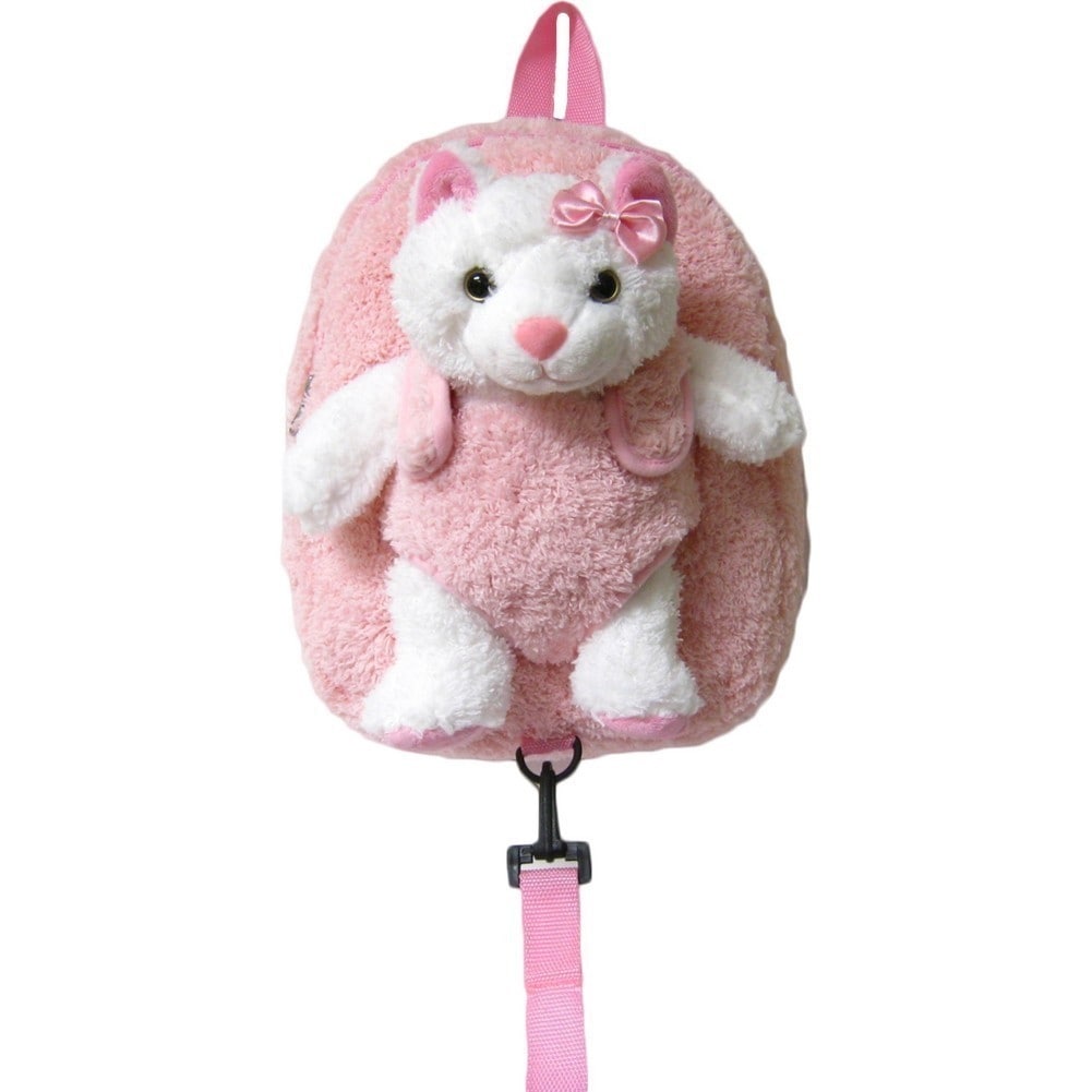 toy cat on leash