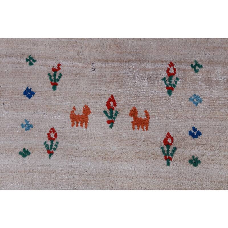 Hand Knotted Oriental Viscose Silk Carpet Tribal Stripe Greys & Charcoal Gabbeh Area Rug - 12' 4'' X 9' 3''