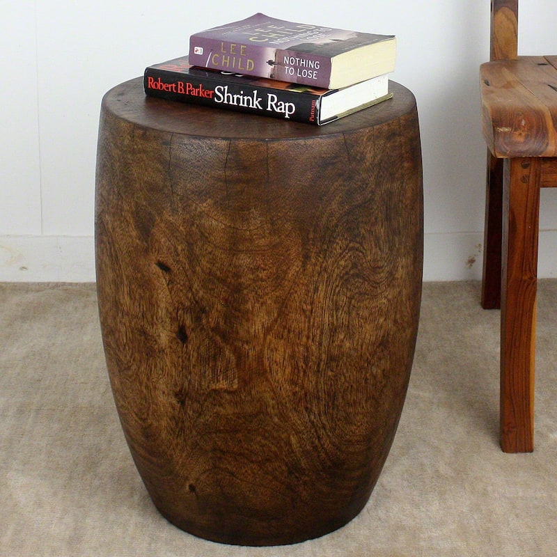 Haussmann® Mango Wood Merlot End table 15 in D x 20 in High Mocha Oil - 15" x 15" x 20"