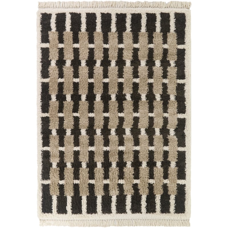 Adelia Geometric Grid Area Rug