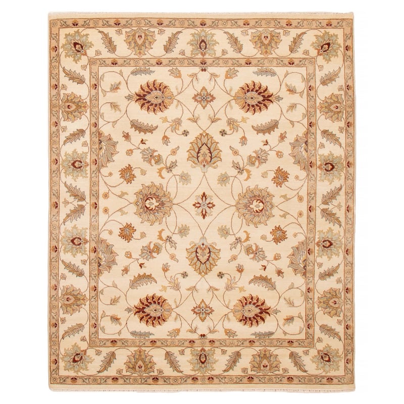 ECARPETGALLERY Hand-knotted Jamshidpour Cream Wool Rug - 6' 5" x 7' 10" - Cream - 6' 5" x 7' 10" - Rectangle