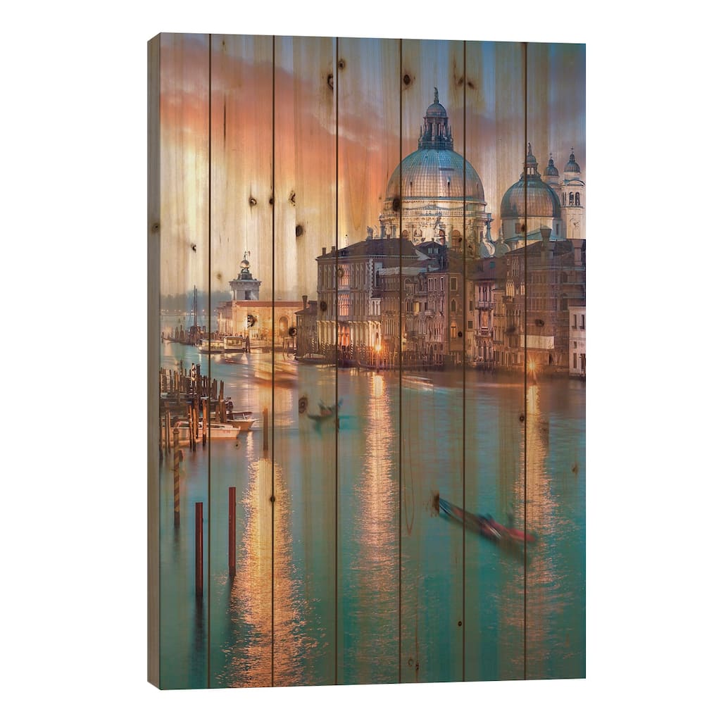 Grand Canal III Print On Wood by Jan Becke - Multi-Color
