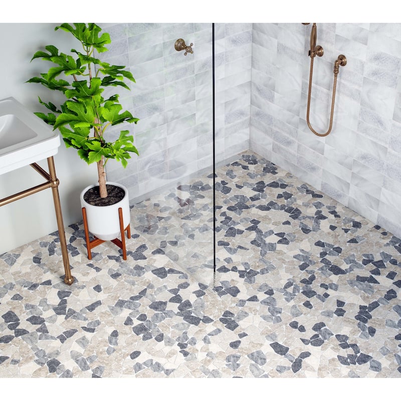 Cruz Bay Studio XR3 Fit Mosaic - 11" x 11" Pebble and Rock Floor and