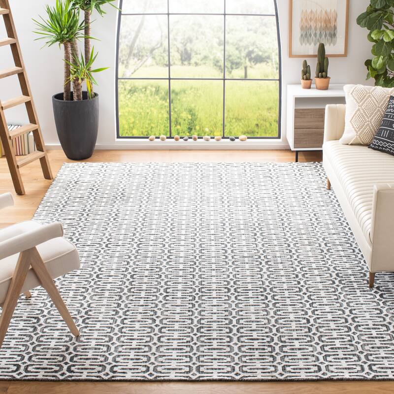 SAFAVIEH Handmade Mirage Renu Modern Abstract Viscose Rug - 9' x 12' - Charcoal/Ivory