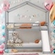 preview thumbnail 12 of 18, Multifunction Twin over Twin House Bunk Bed With Built-in Ladder