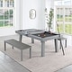 preview thumbnail 44 of 52, Newport Outdoor Patio 7ft Slate Pool Table Dining Set with 2 Benches & Accessories, Cement Finish Charcoal Grey Fabric