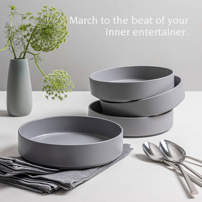 over&back Stackable 40oz Semi-Matte Stoneware Dinner Bowls