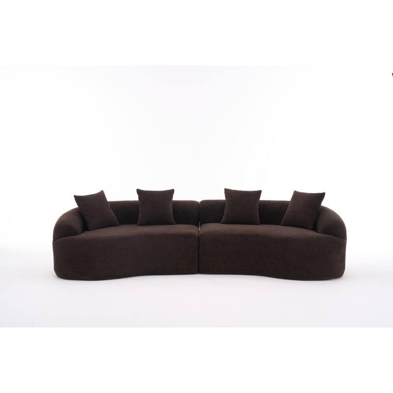 110" Foam Classic 4-Seater Sofa with 4 Pillows for Apartment