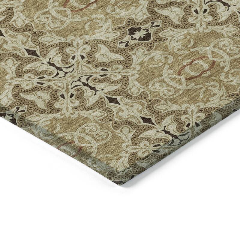 HomeRoots Medallion Transitional Rectangle Outdoor Rug