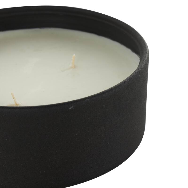 Beige, Black or Cream Metal Scented Textured 22oz 3 Wick Decorative Candle with White Wax