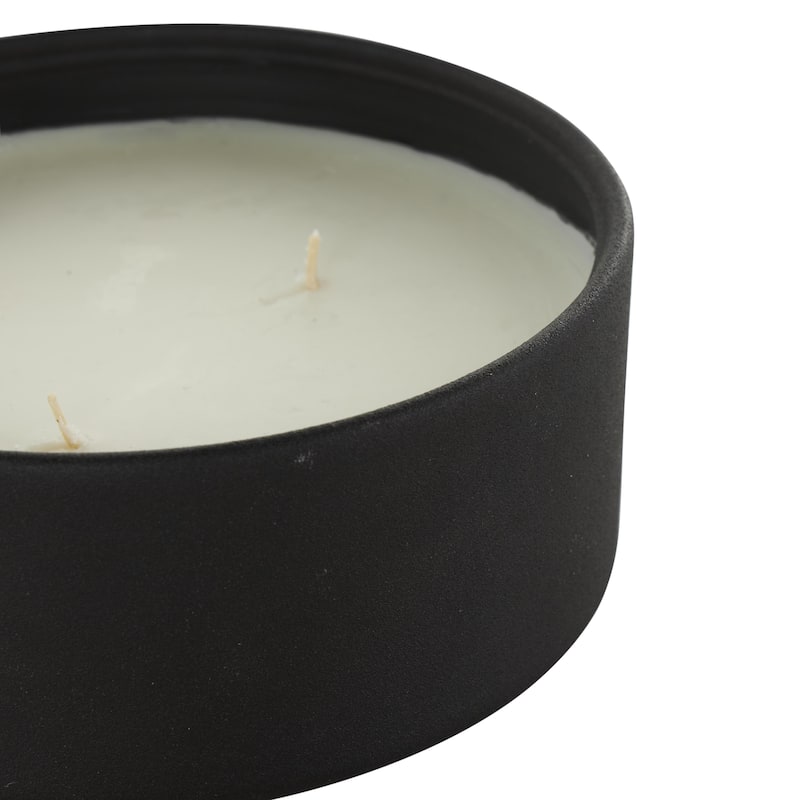 Metal Scented Textured 22oz 3 Wick Decorative Candle with White Wax - Beige, Black or Cream - Roche River Decor