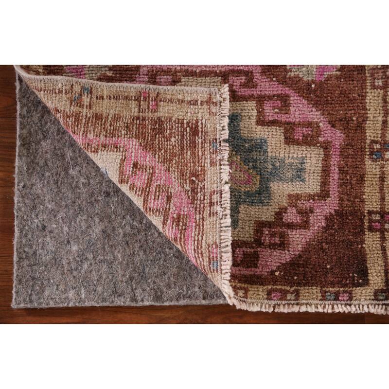 Hand Knotted Oriental 100% Wool Carpet Transitional Tribal Brown Anatolian Area Rug - 2' 9'' X 1' 6''