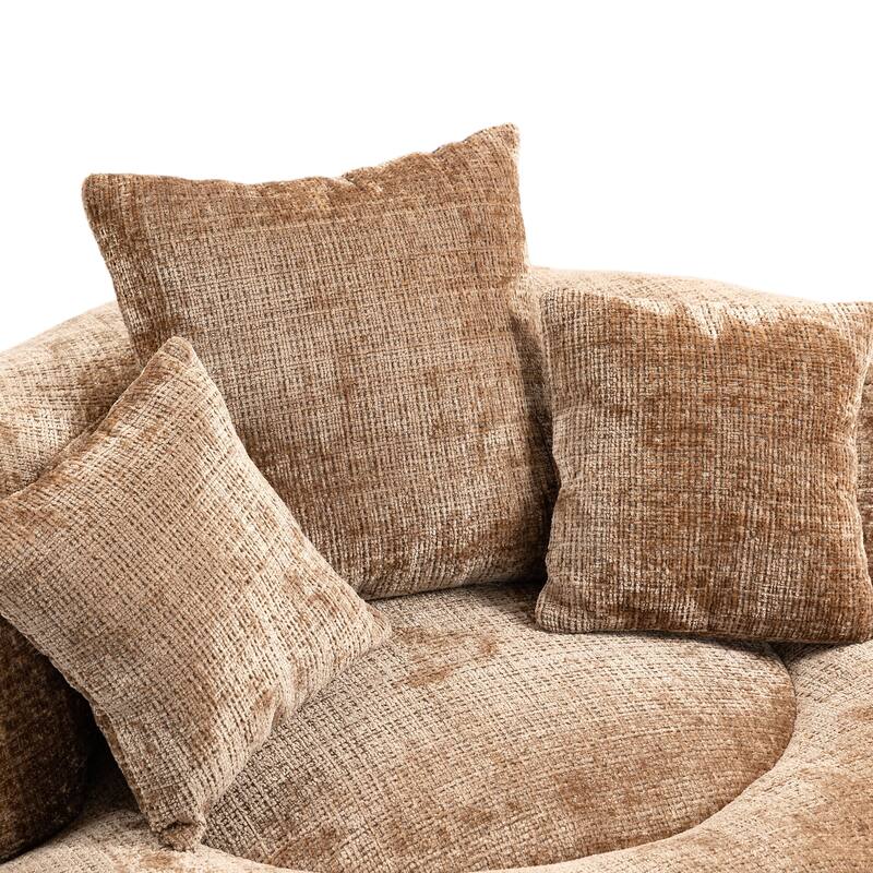 Chenille Lazy Sofa with Pillows