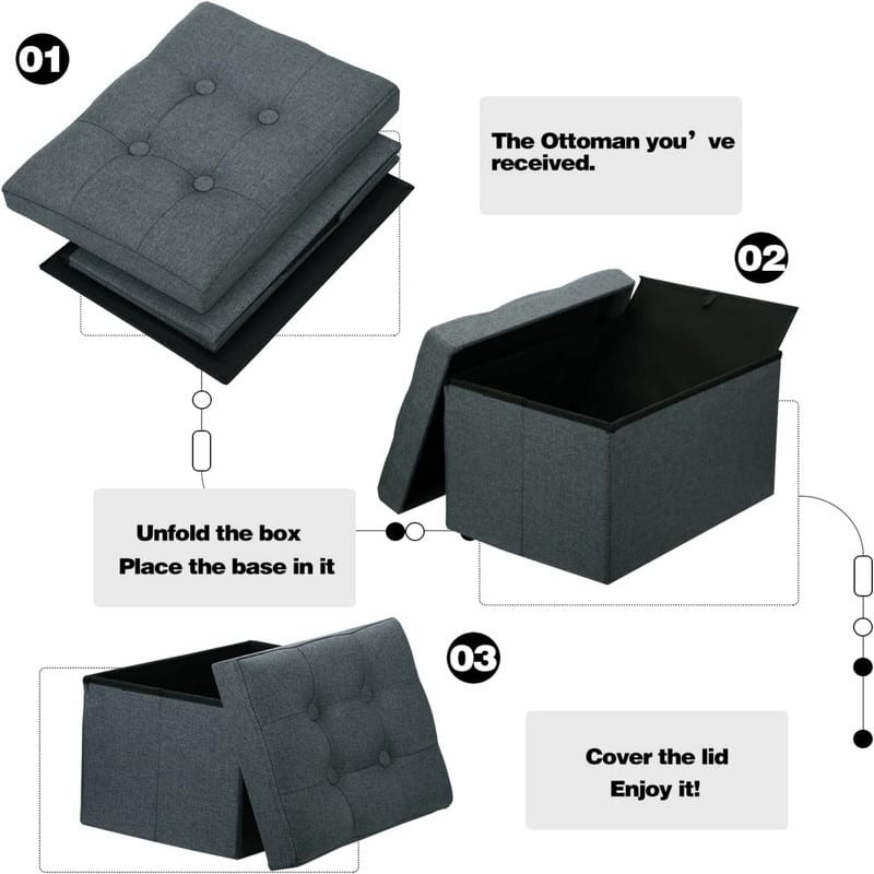 Small Storage Ottoman Stool Foot Rest