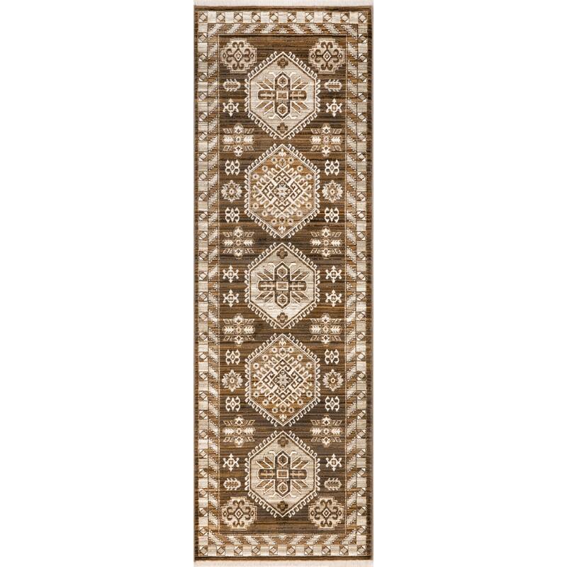 Nettle Leaf Fringed Area Rug