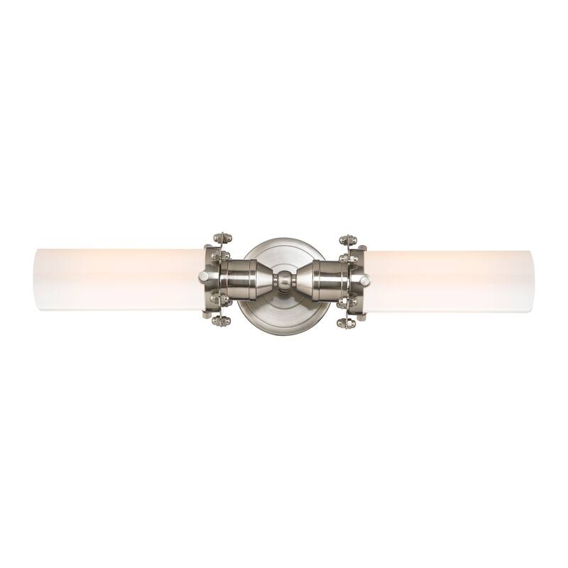Elk Home Fulton Satin Nickel With Opal Glass 2 Light Vanity Light - White Opal Glass
