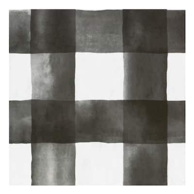 Retro 12x12 Peel & Stick Floor Tile Watercolor Check 20 Tiles/20 sq ft