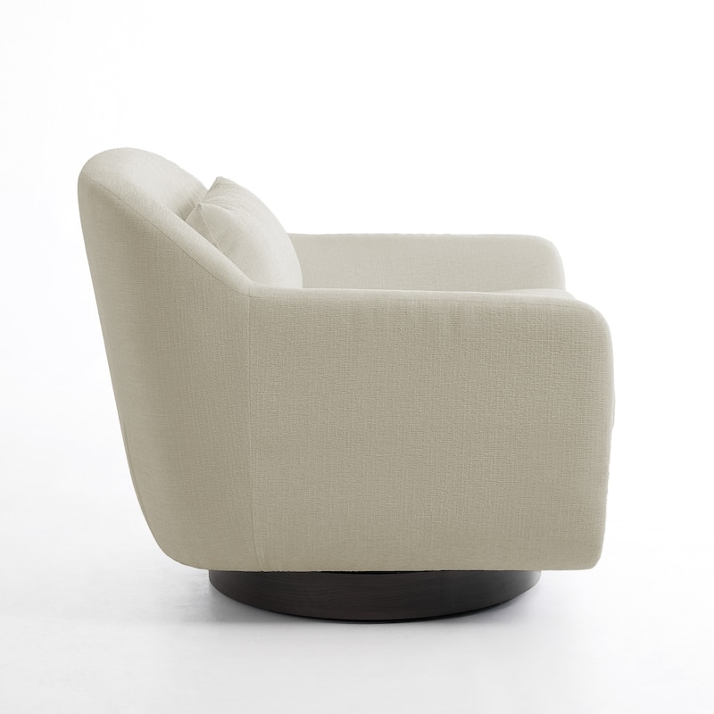 Miles Chenille Scandinavian Swivel Lounge Armchair