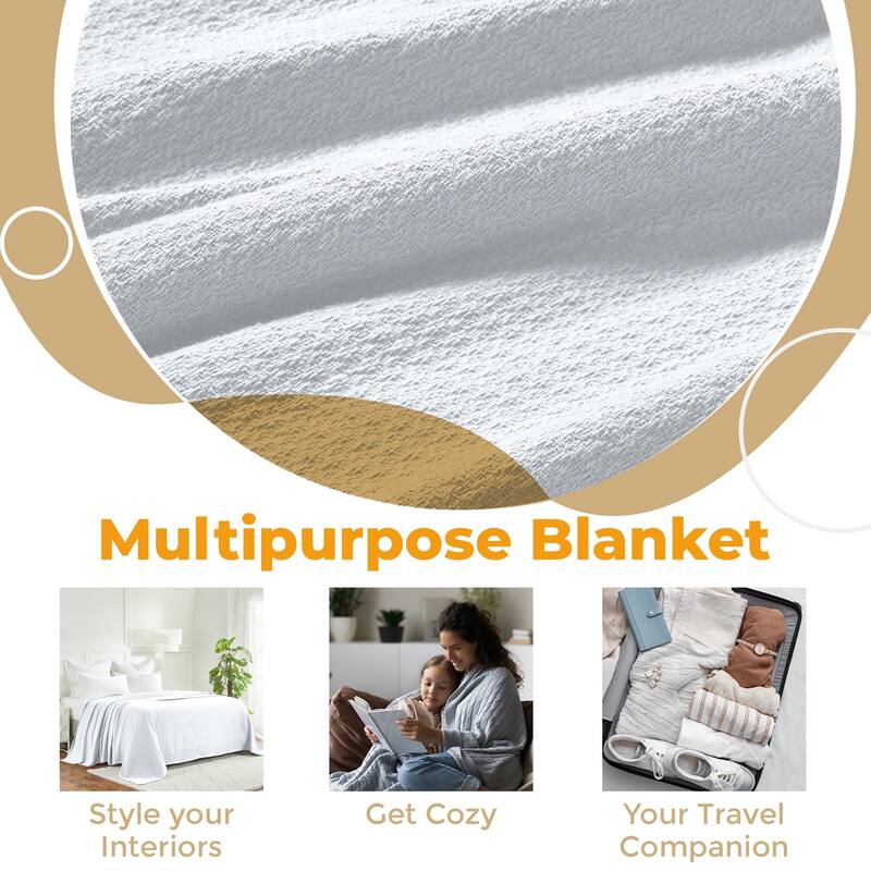 Superior Waffle Weave Honeycomb Knit Soft Cotton Blanket