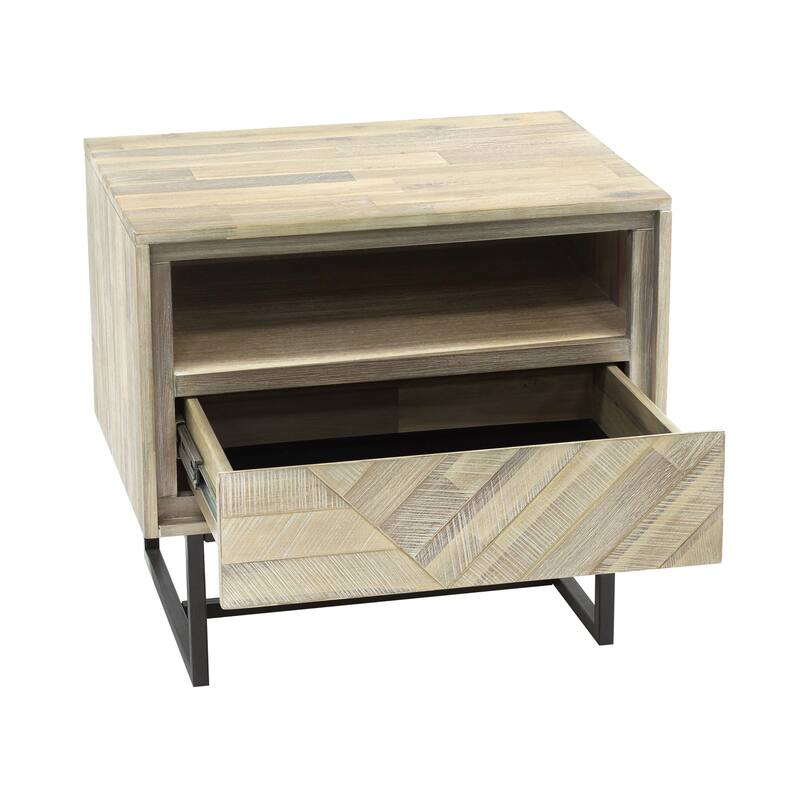 Peridot 1 Drawer Nightstand in Natural Acacia Wood