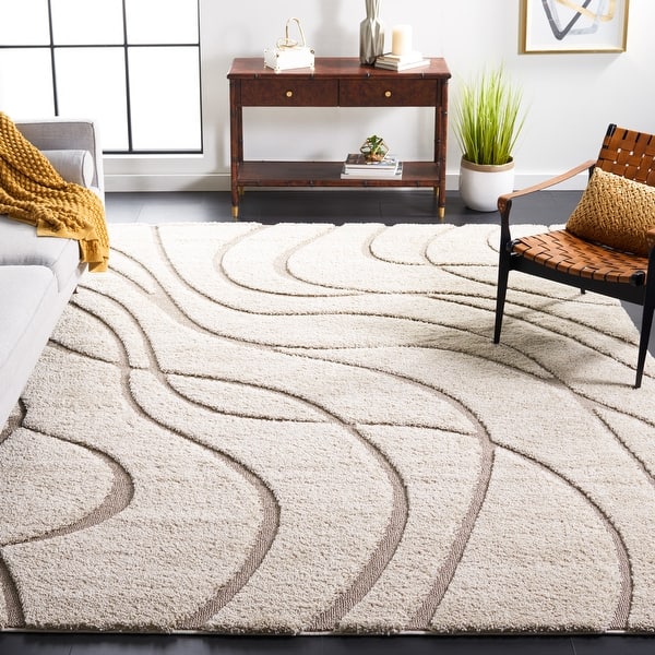 slide 2 of 215, SAFAVIEH Florida Shag Sigtraud Abstract Waves 1.2-inch Thick Rug